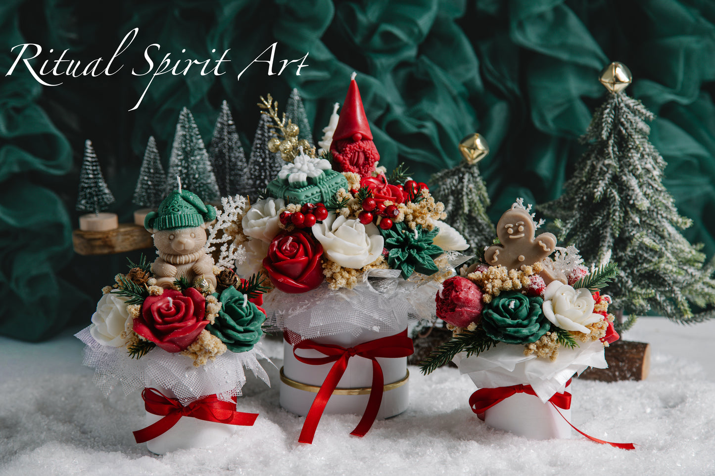 Merry Spirit Christmas Candle Bouquet