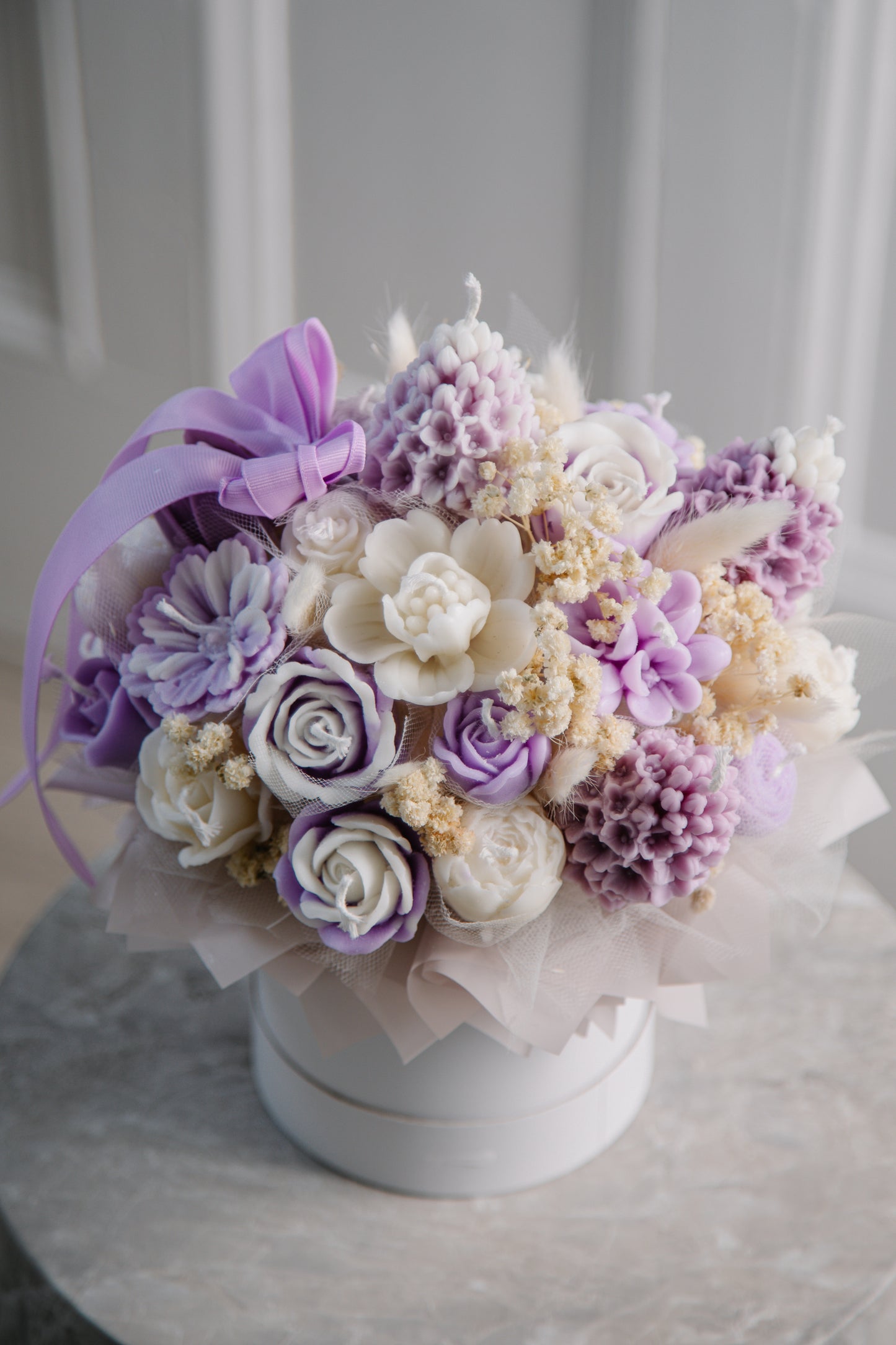 Spring Violet Candle Bouquet
