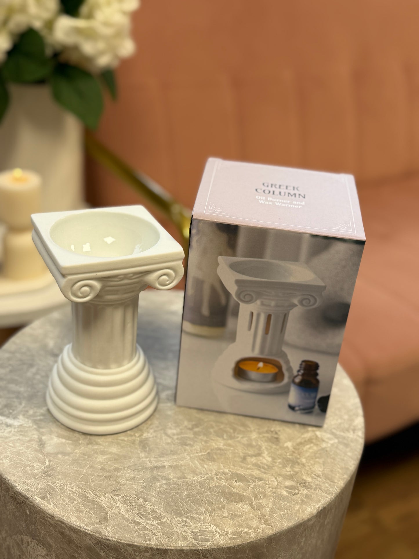 Ivory Column Wax Melt Burner