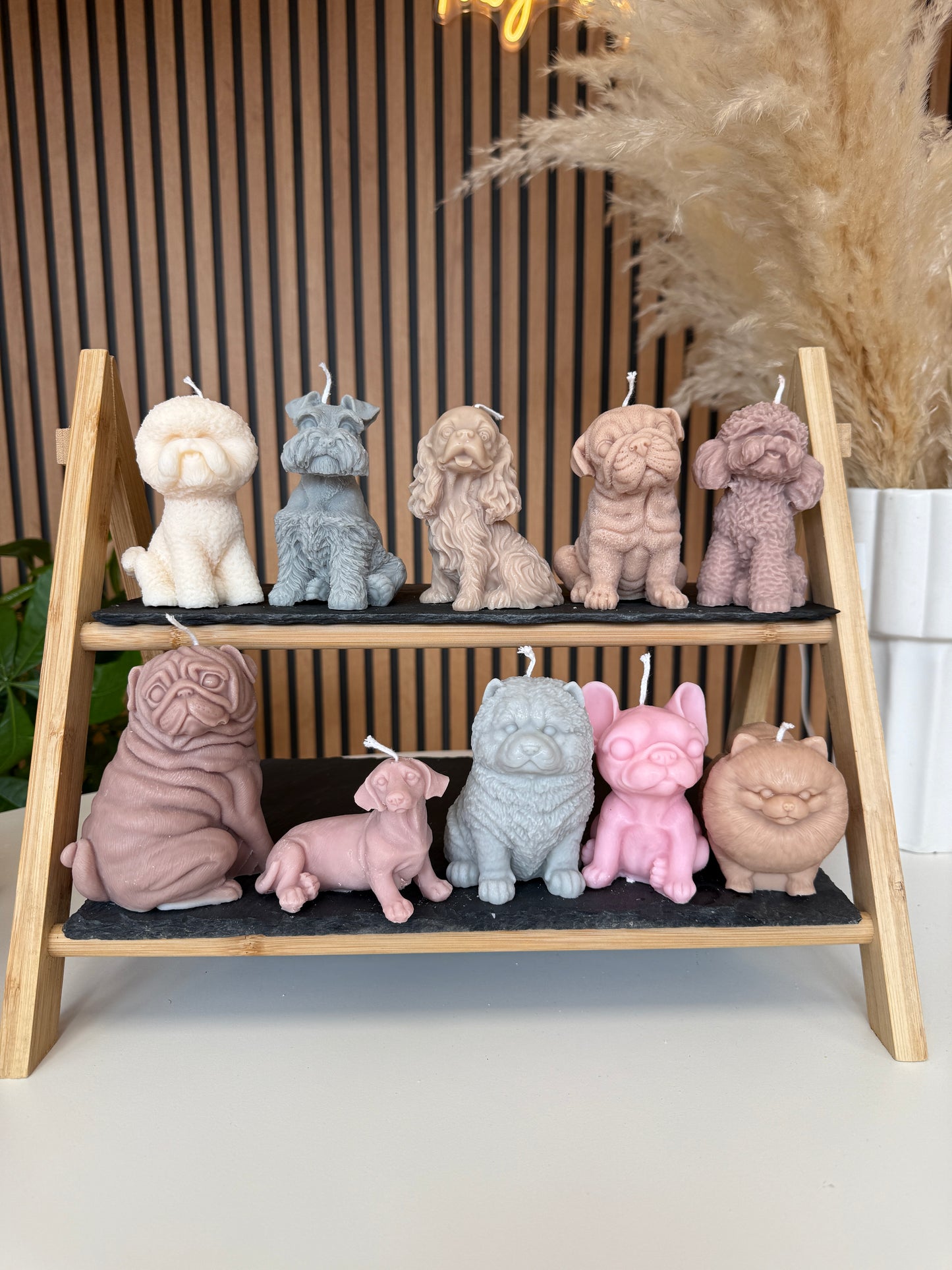 Poodle dog candle