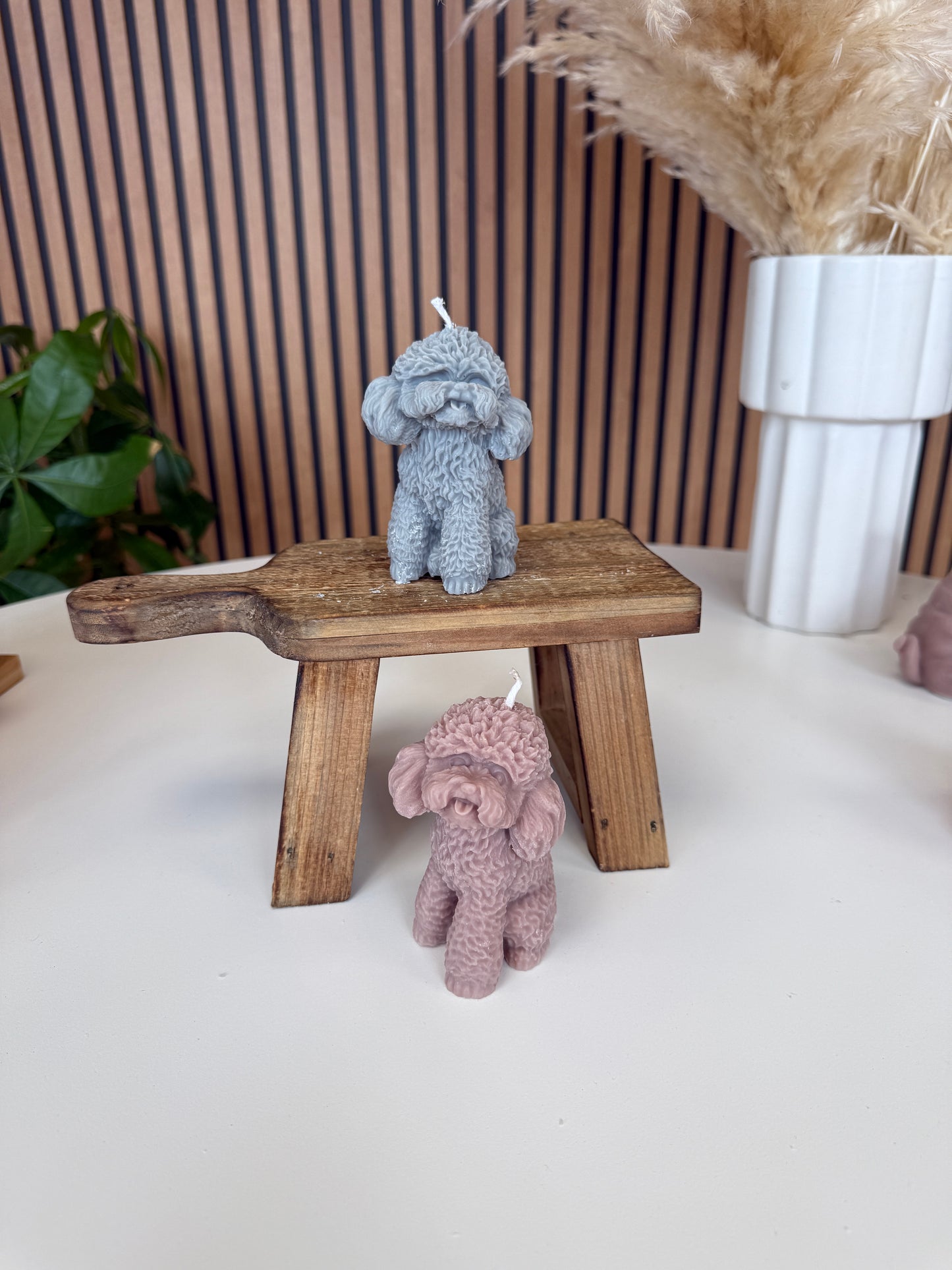 Poodle dog candle