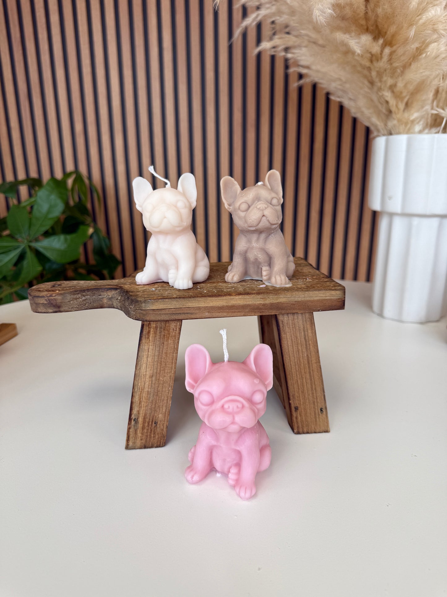 Frenchie dog candle