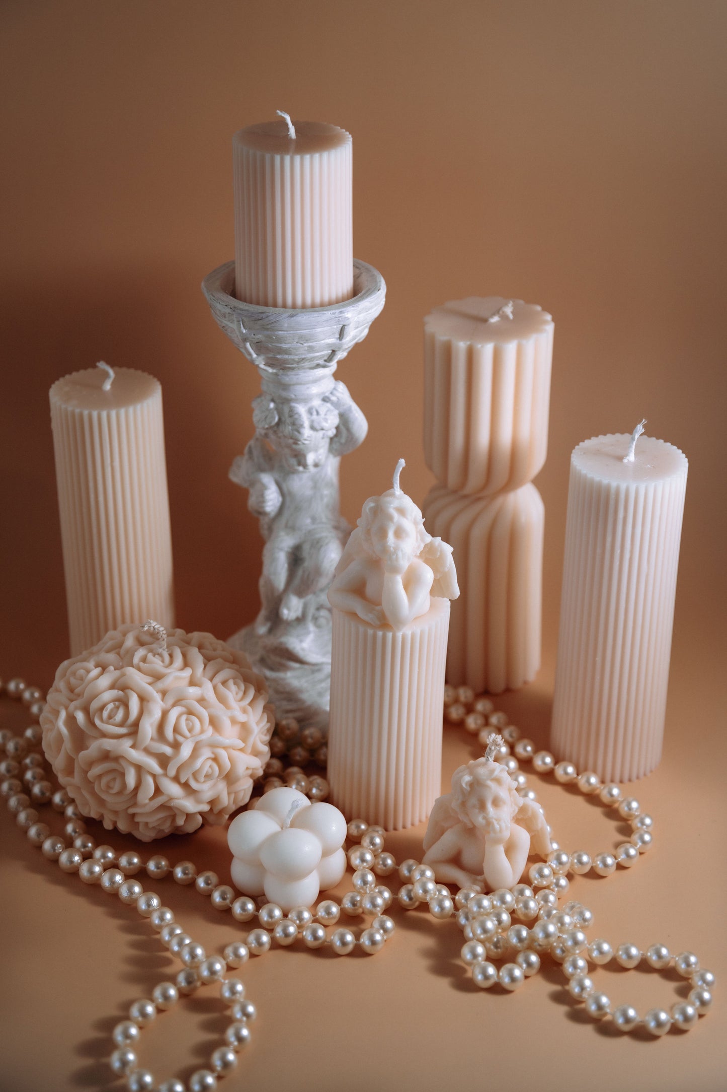 Ribbed Pillar Candles