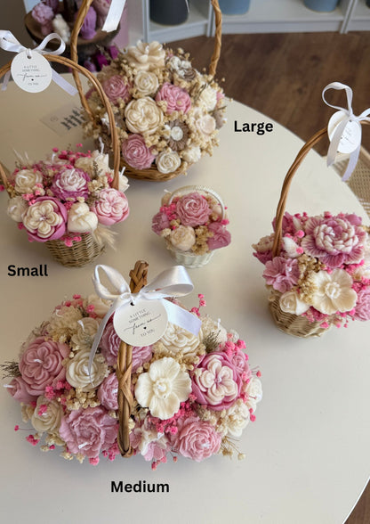 Candle Bouquet In Basket