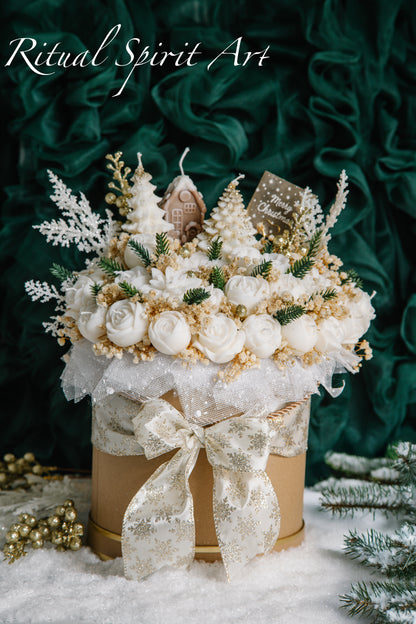 White Christmas Dream Candle Bouquet