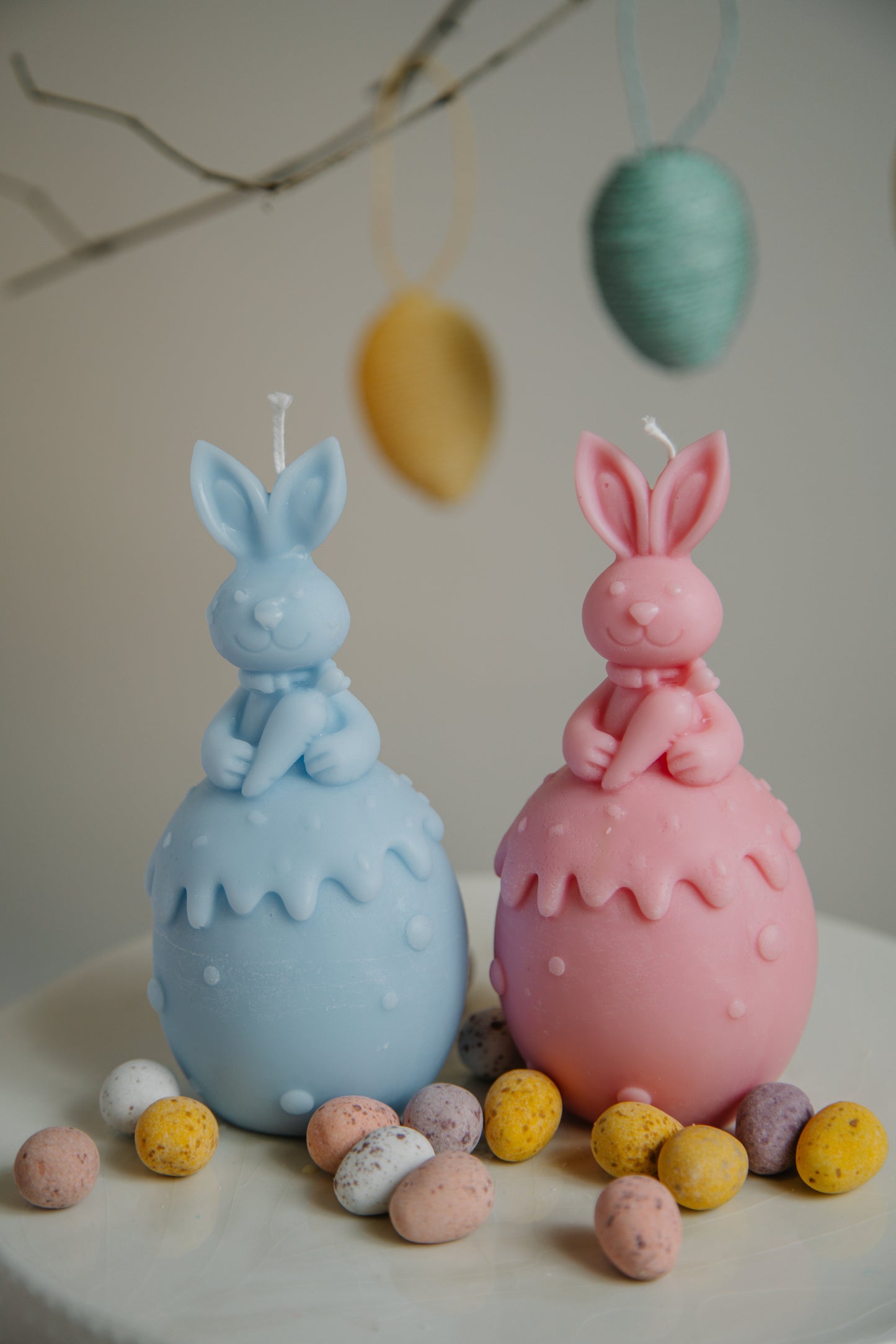 Pastel Bunny Egg Candle
