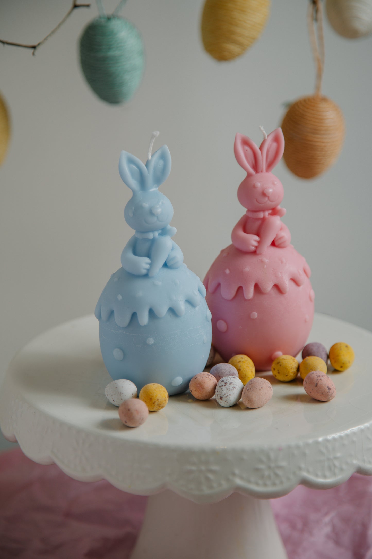 Pastel Bunny Egg Candle