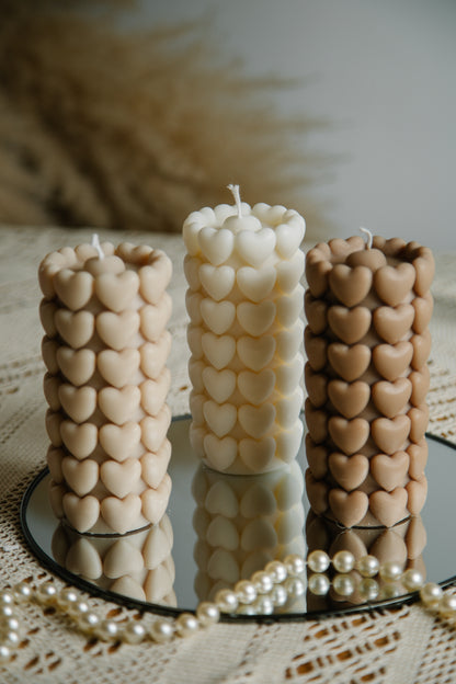 Heart Pillar Candle