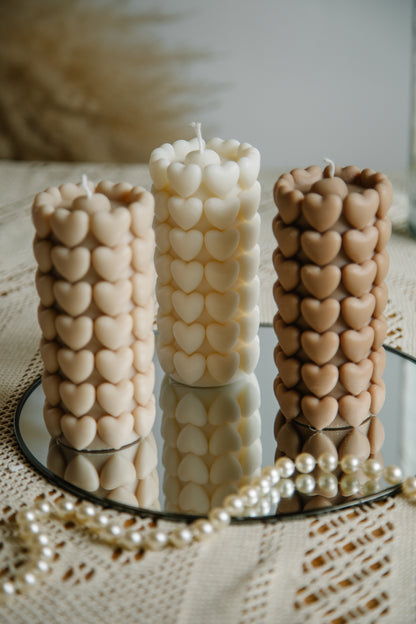 Heart Pillar Candle