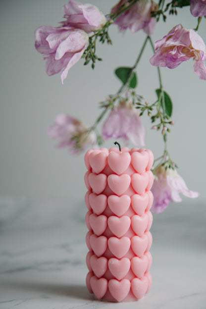 Heart Pillar Candle