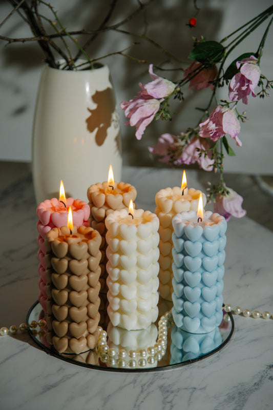 Heart Pillar Candle