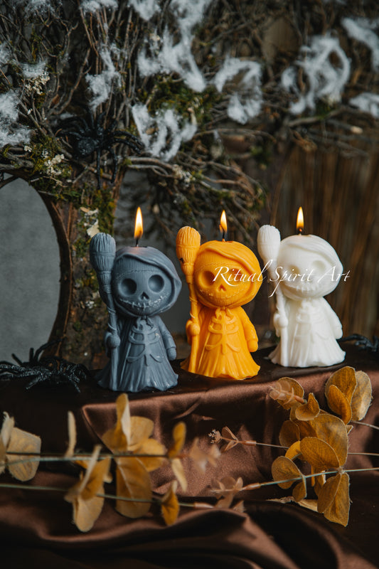 Skeleton Wizard Candle | Autumn Collection