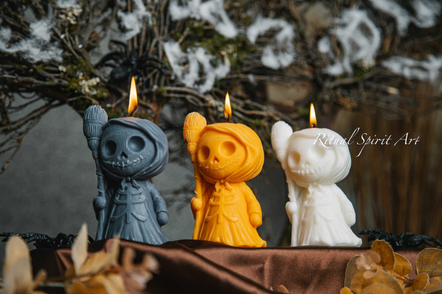 Skeleton Wizard Candle | Autumn Collection