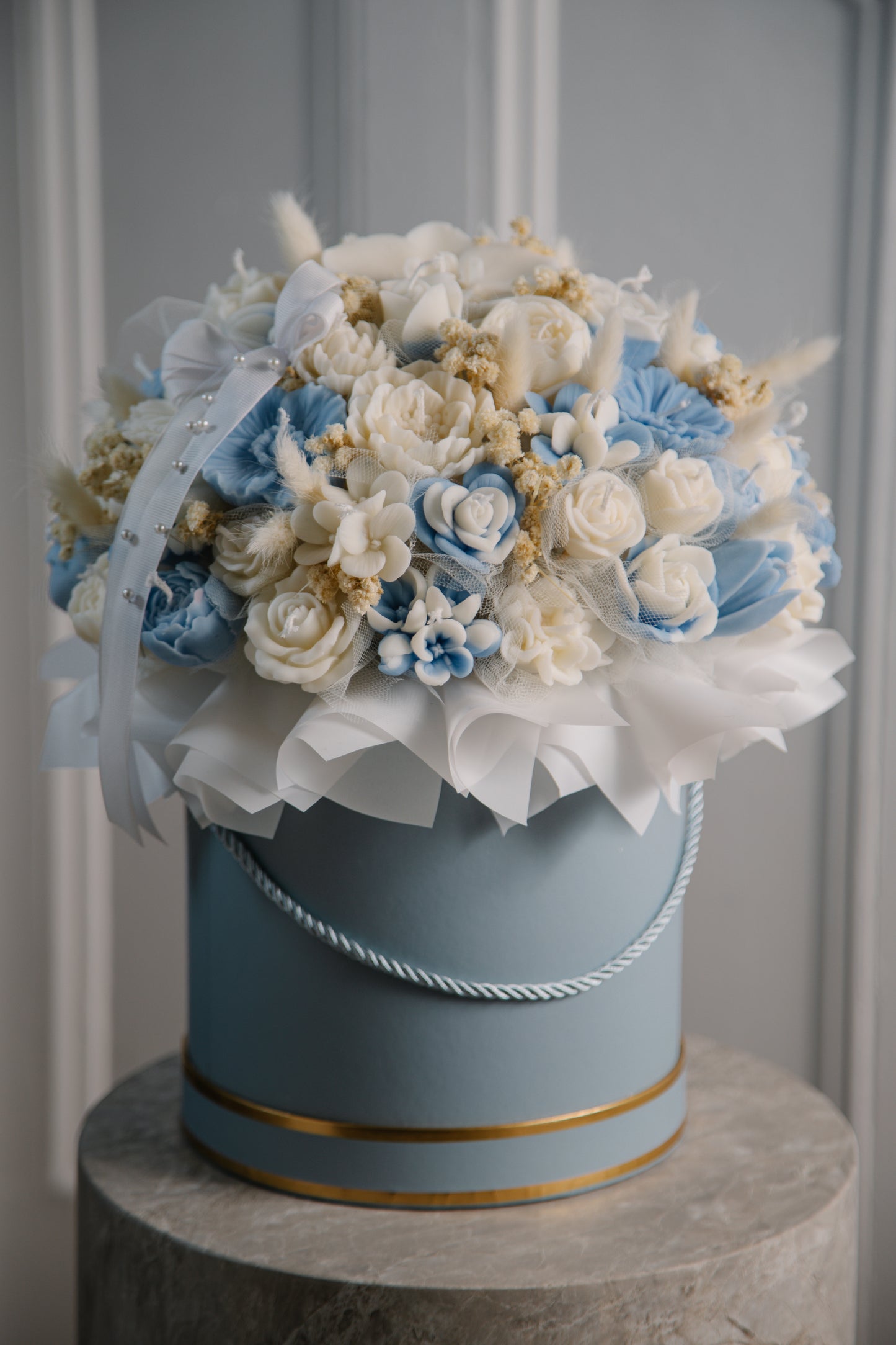 Blue Candle Bouquet – Luxury Soy Wax Floral Gift (20, 35 & 50 Candles)