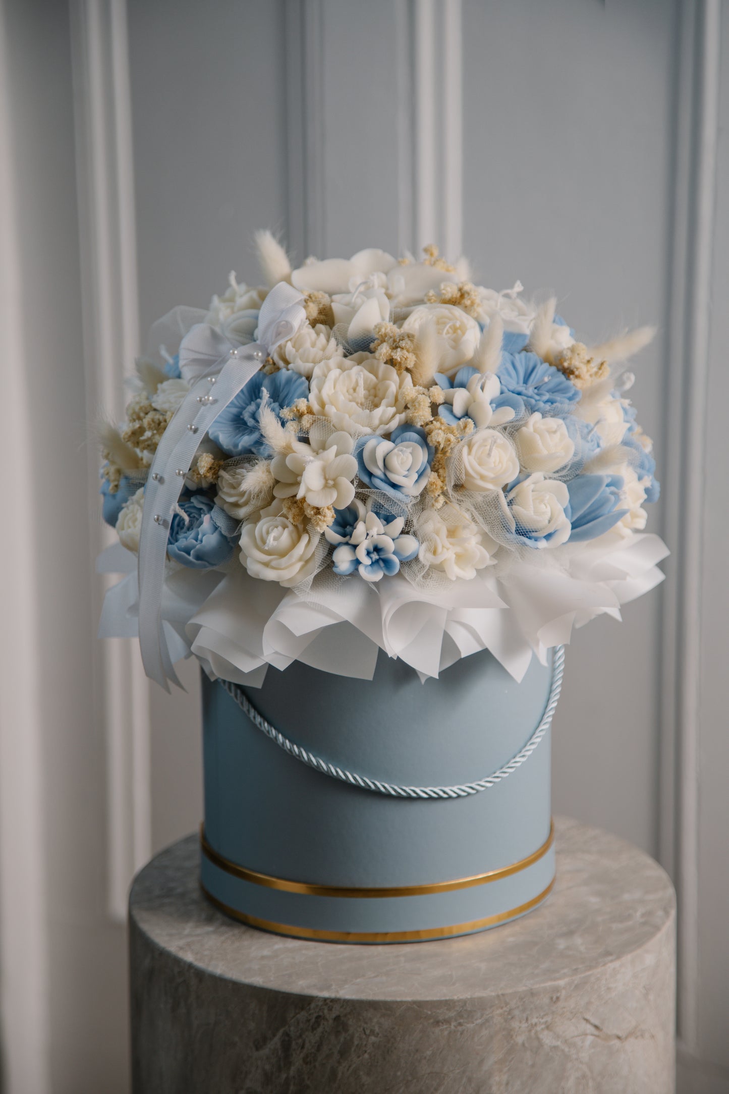 Blue Candle Bouquet – Luxury Soy Wax Floral Gift (20, 35 & 50 Candles)