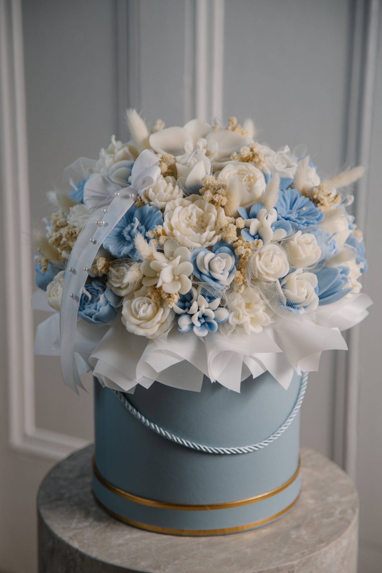 Blue Candle Bouquet – Luxury Soy Wax Floral Gift (20, 35 & 50 Candles)