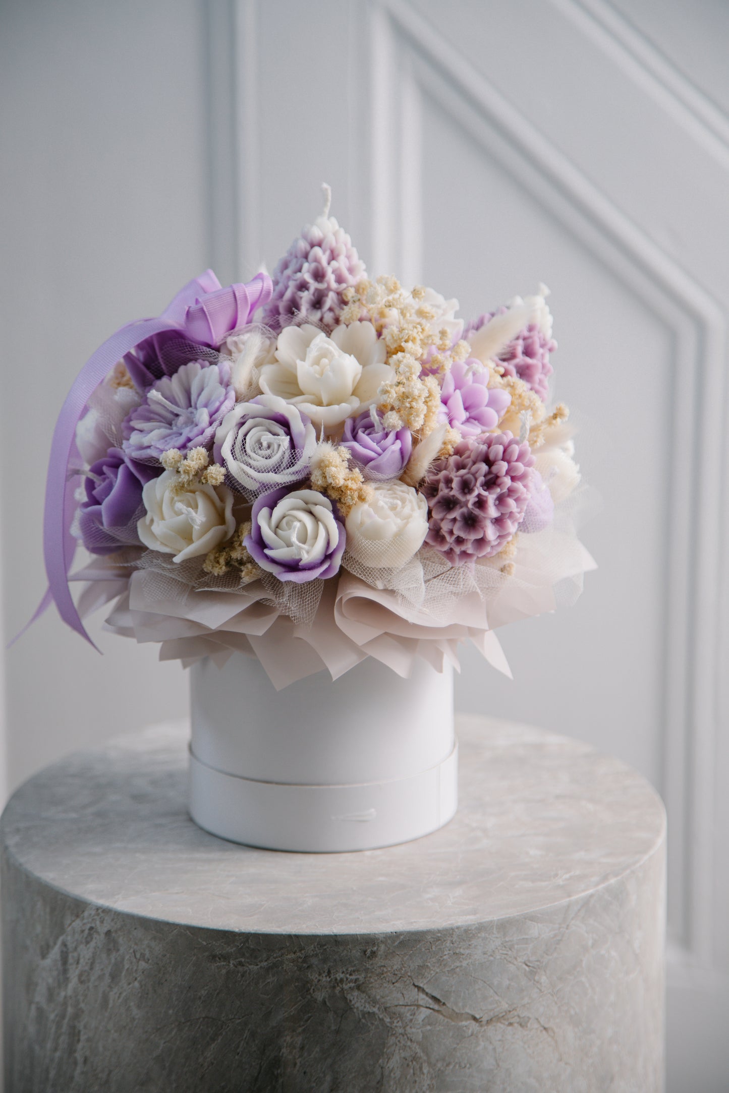 Spring Violet Candle Bouquet