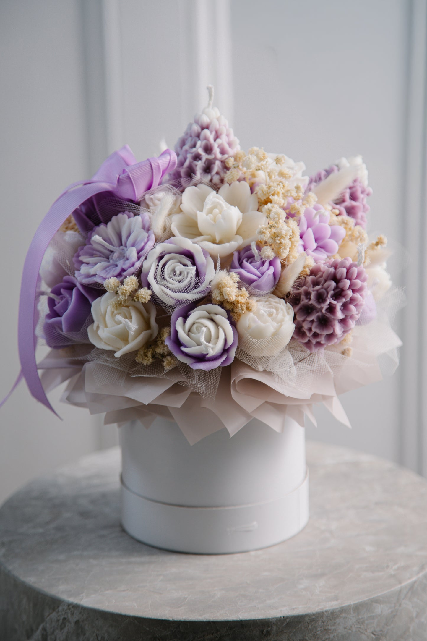 Spring Violet Candle Bouquet