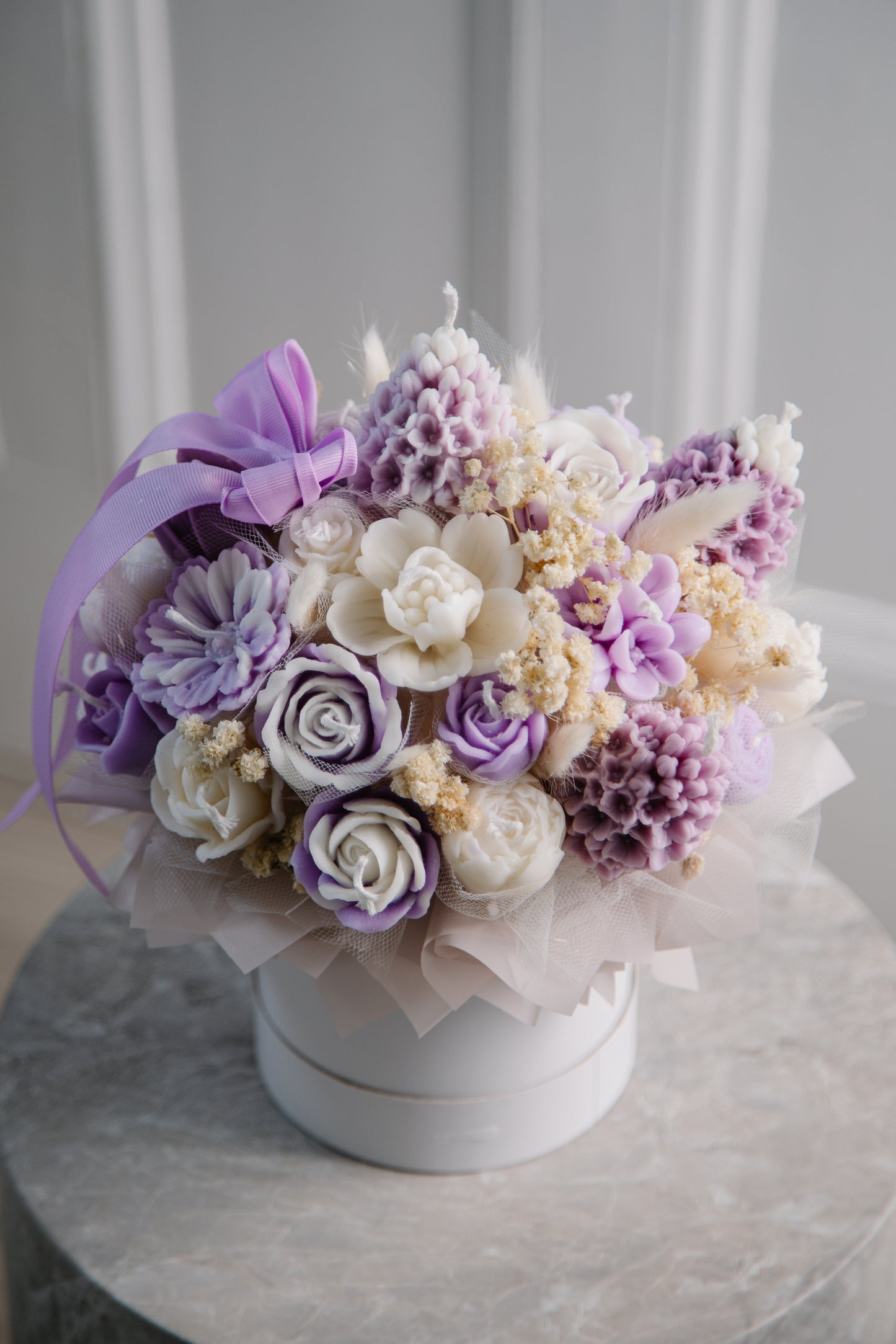 Spring Violet Candle Bouquet