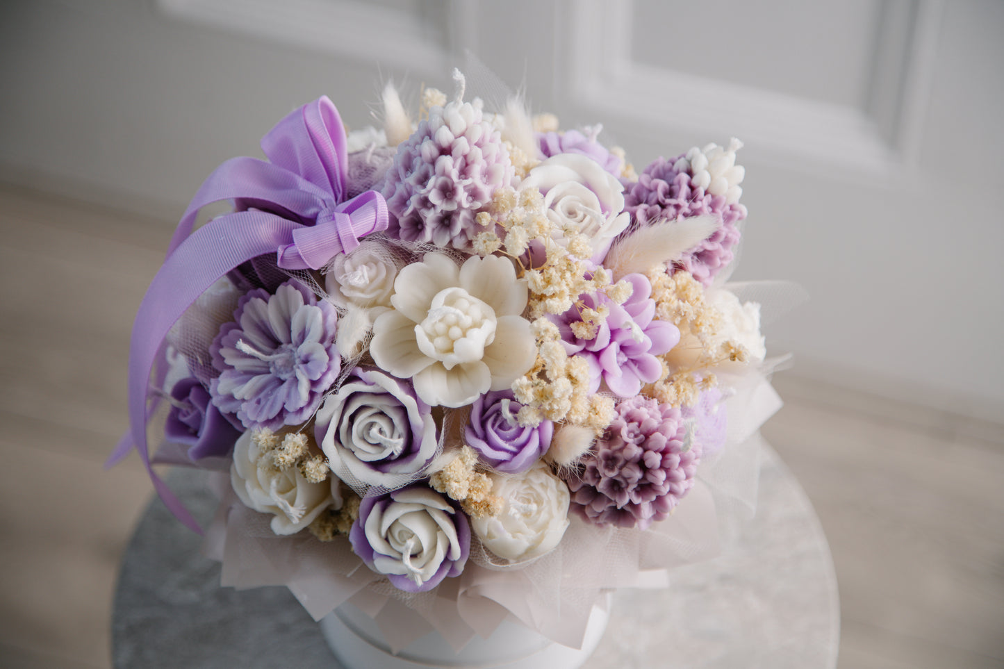 Spring Violet Candle Bouquet