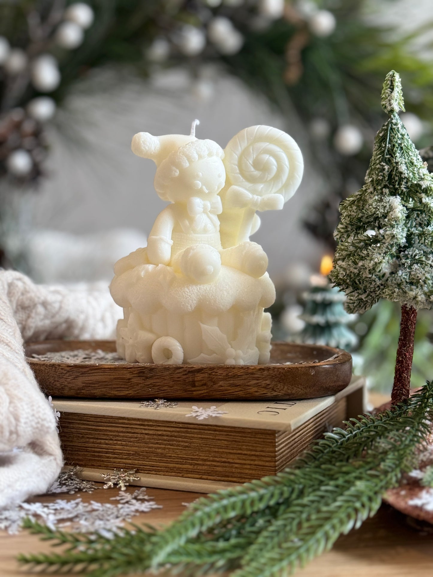 Gingerbread Boy Christmas Candle