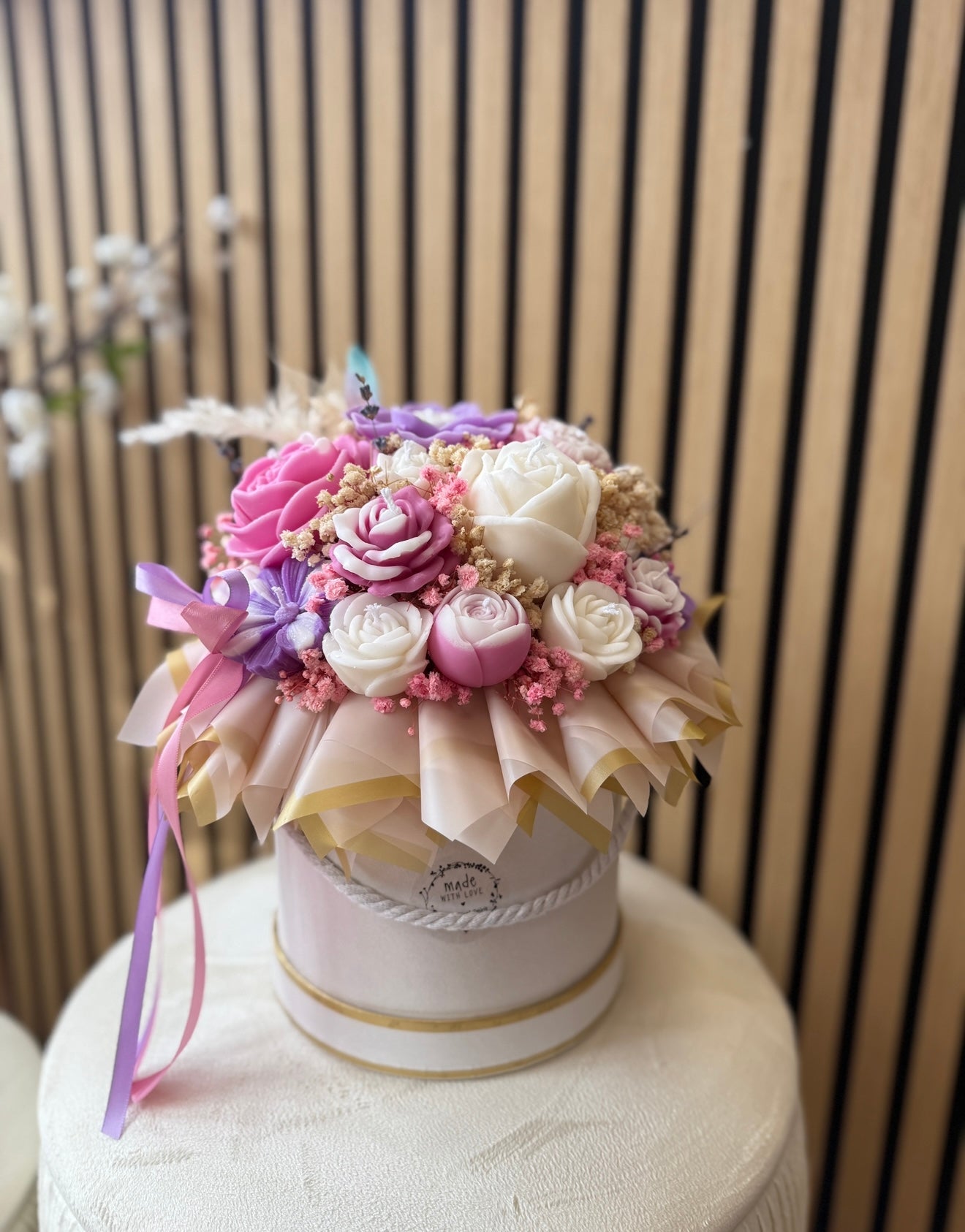 Pink & Violet Candle Bouquet