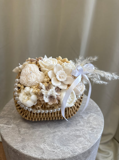 Pearl Basket Candle Bouquet