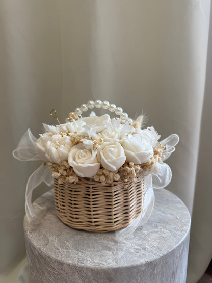 Pearl Basket Candle Bouquet