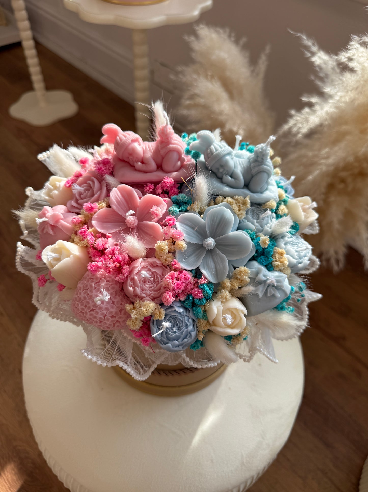 Gender Reveal Candle Bouquet