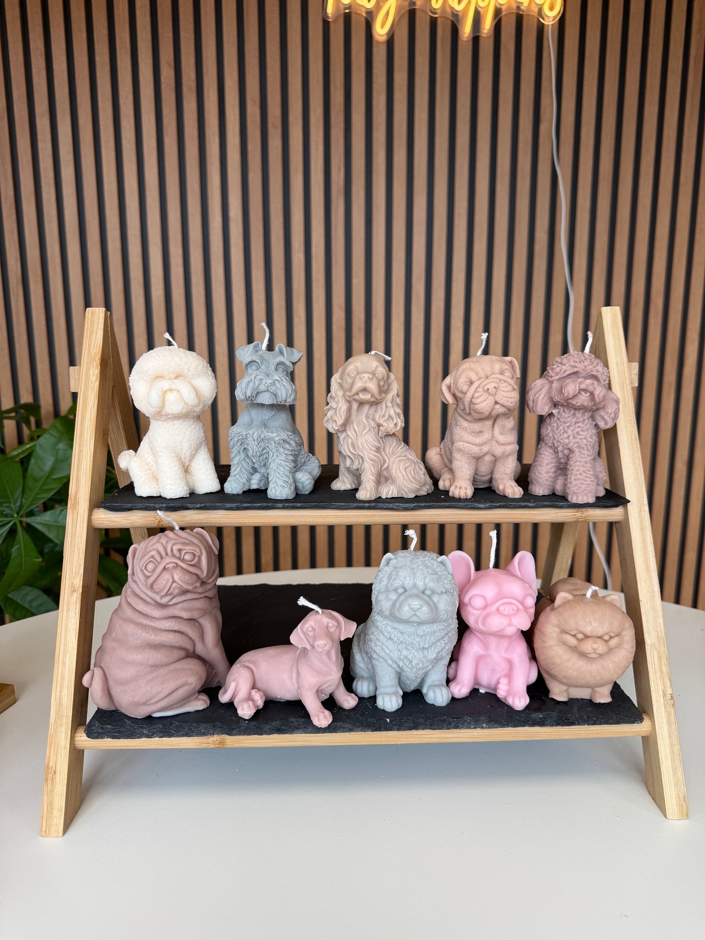 Shar Pei dog candle