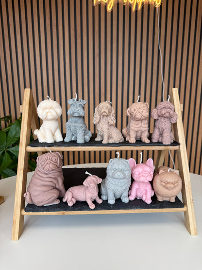 Shar Pei dog candle