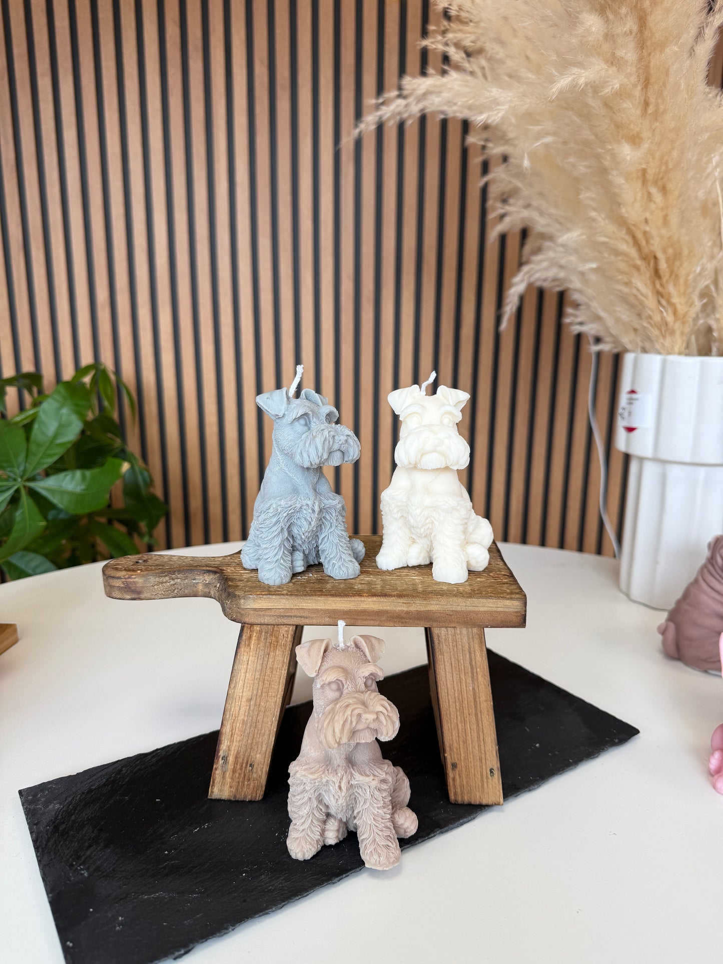 Schnauzer dog candle