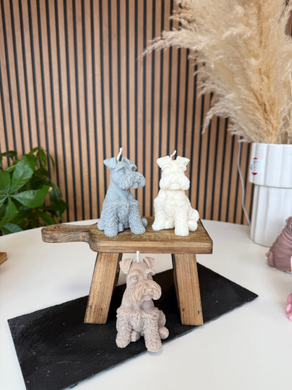 Schnauzer dog candle