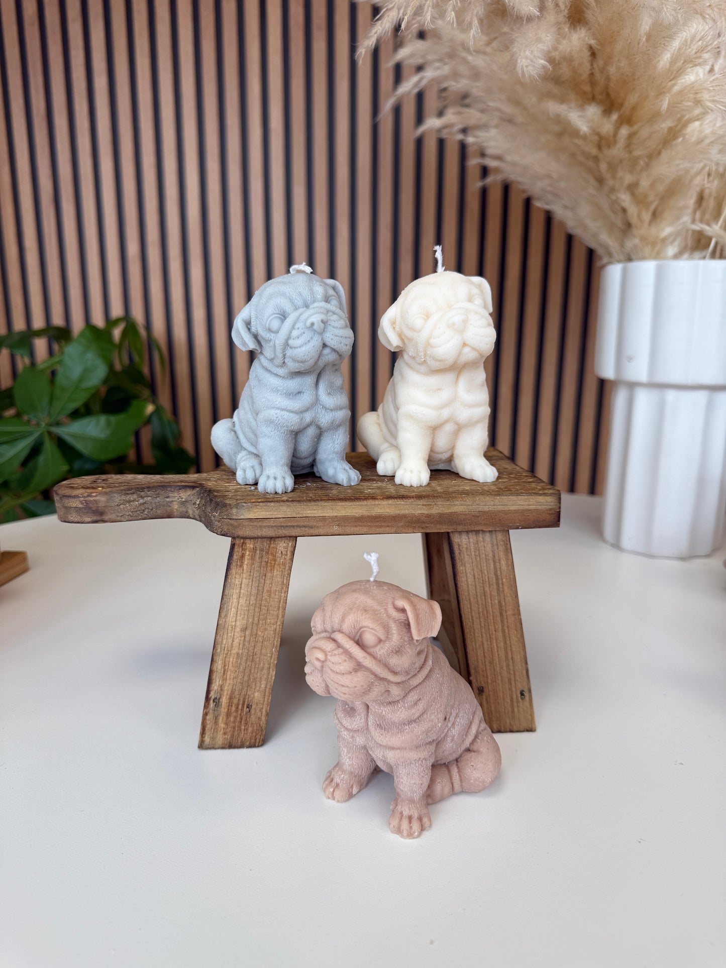 Shar Pei dog candle