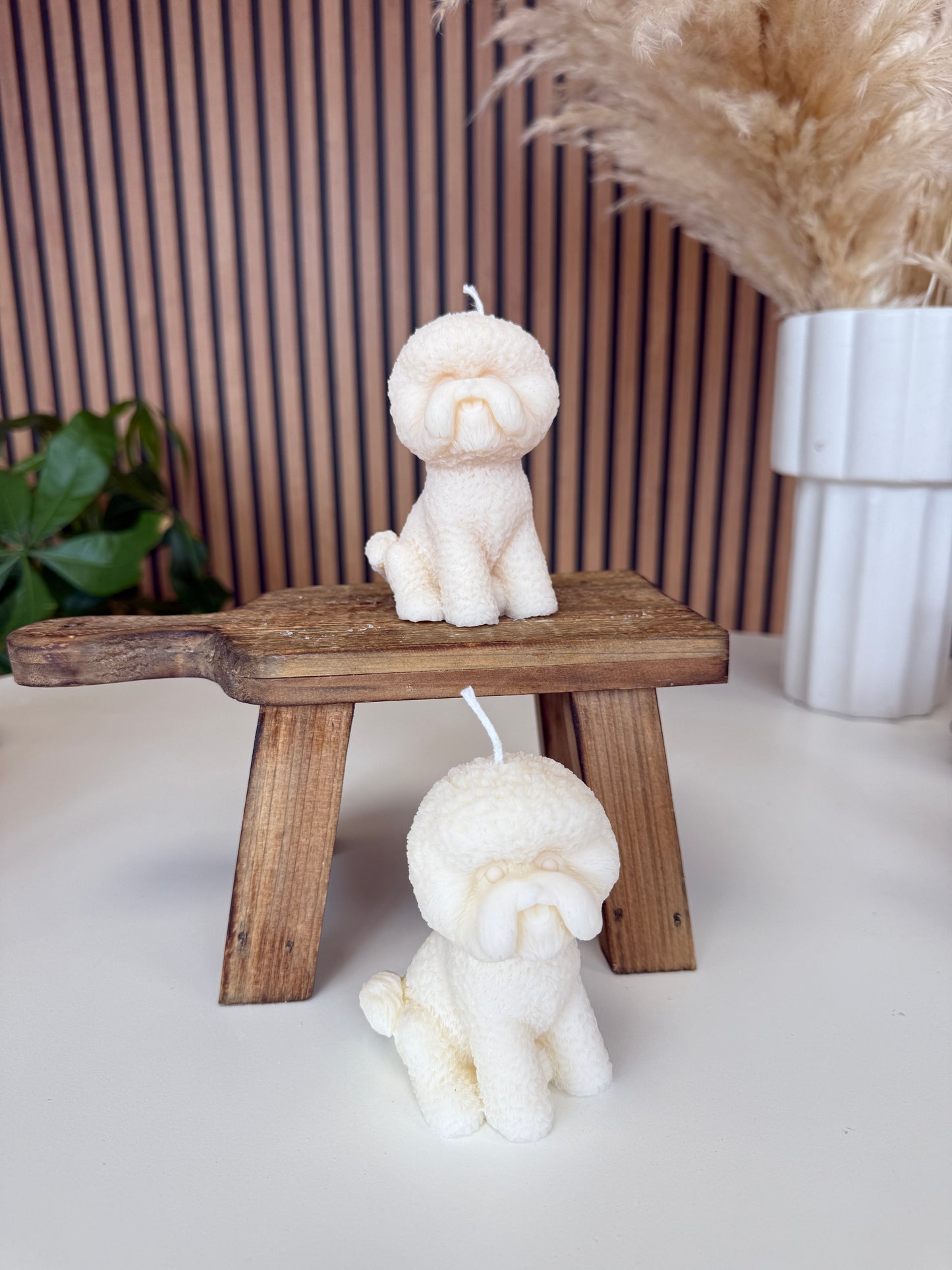 Bichon Dog candle