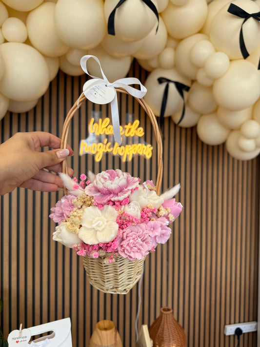 Candle Bouquet In Basket