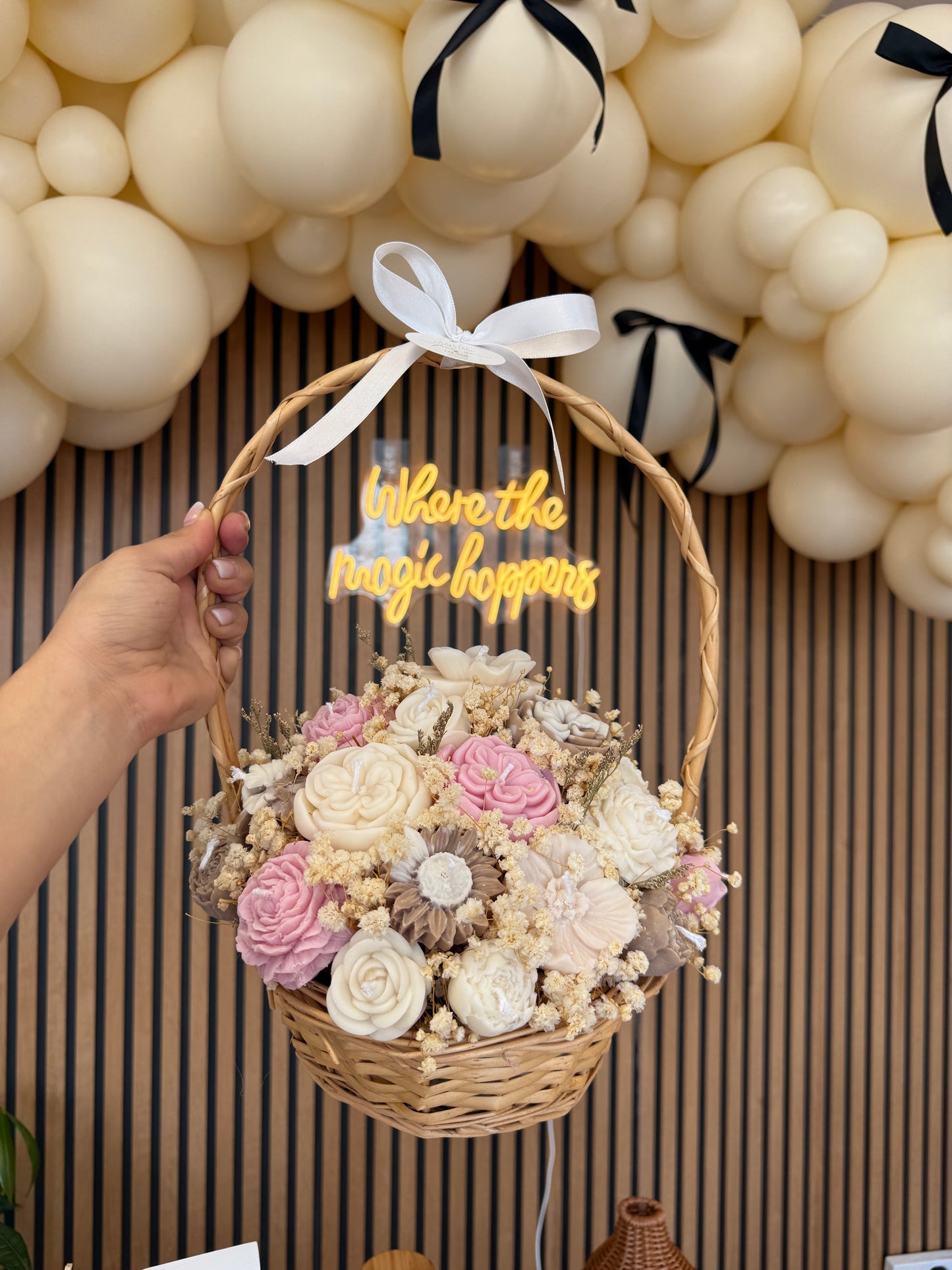 Candle Bouquet In Basket