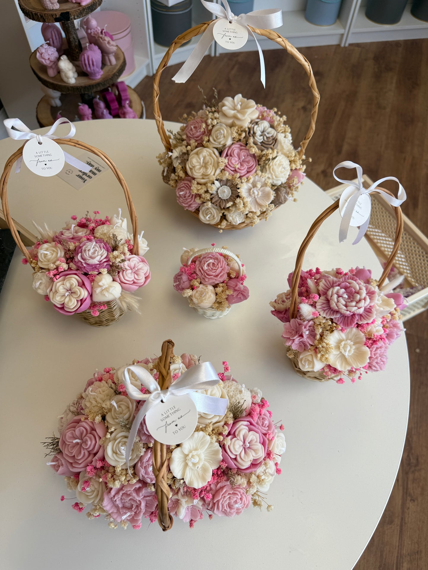 Candle Bouquet In Basket