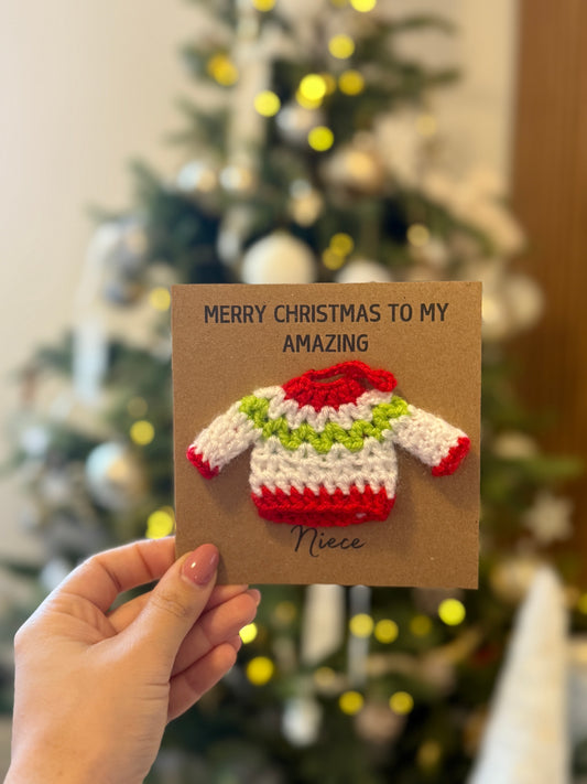 Handmade Crochet Sweater Card