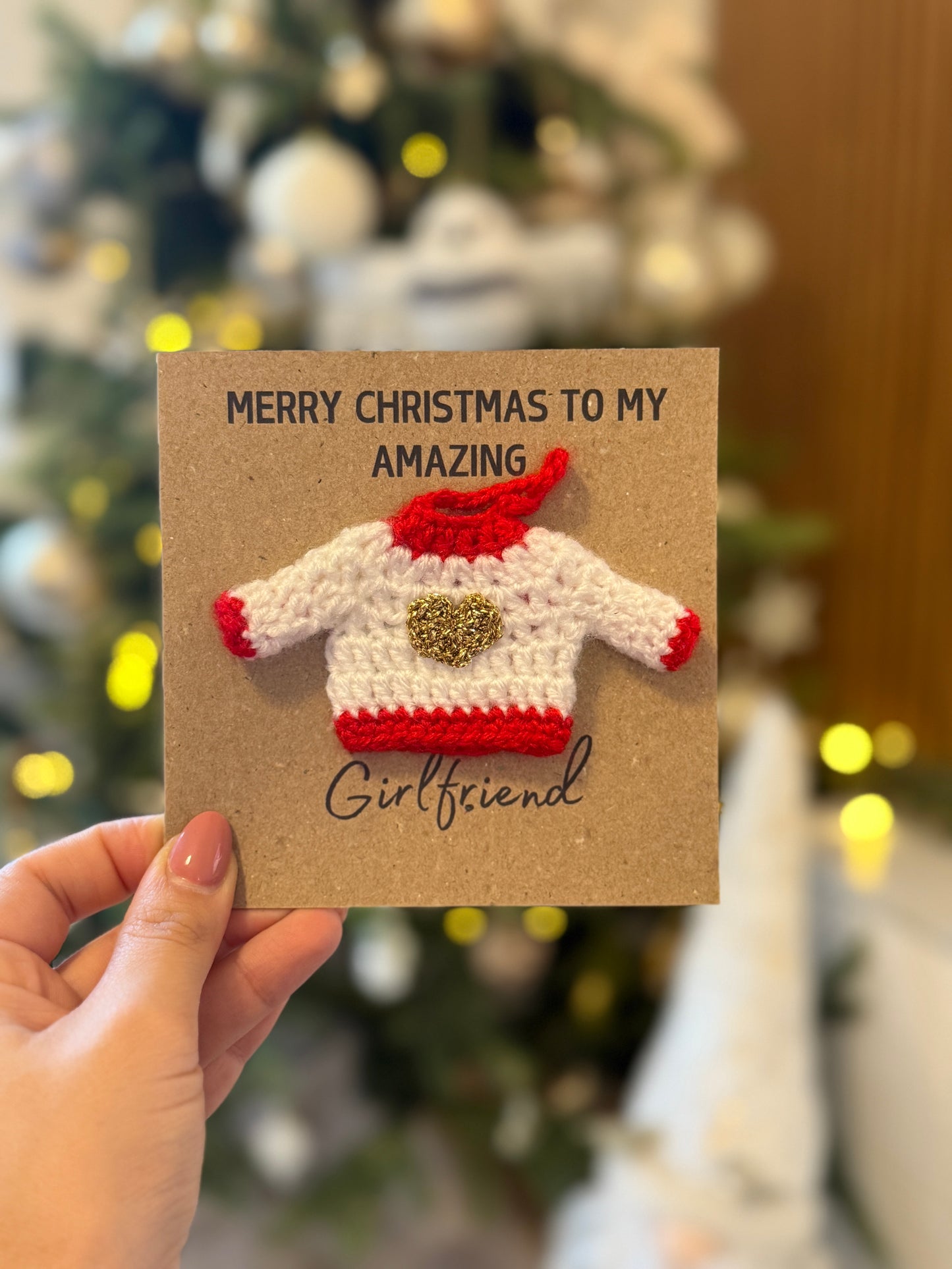 Handmade Crochet Sweater Card