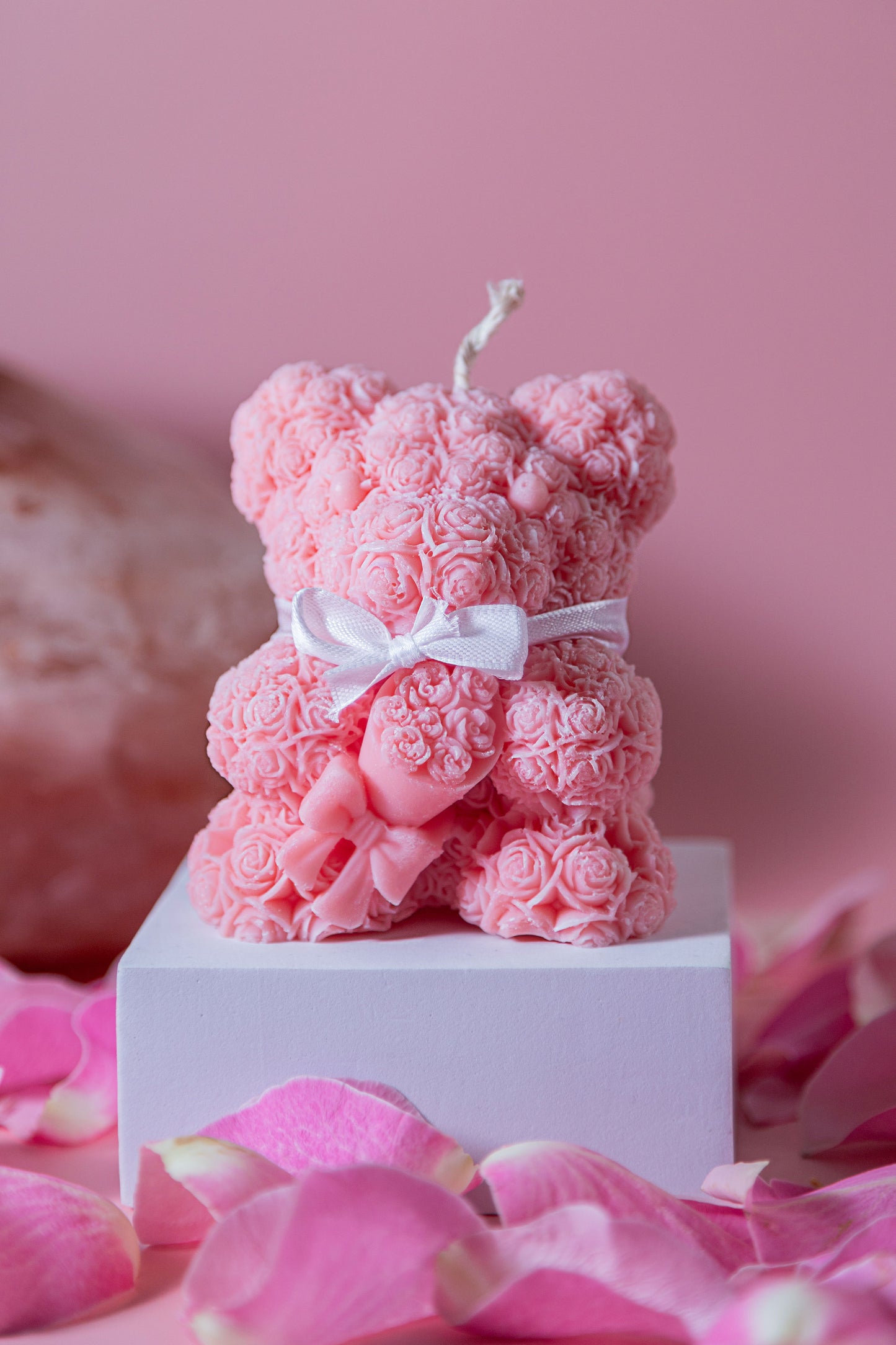 Rose Bear Candle
