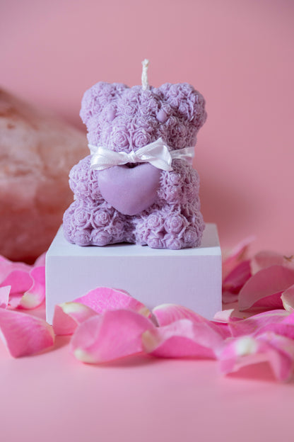 Rose Bear Candle